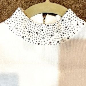 Premise xs sleeveless top with rhinestone collar